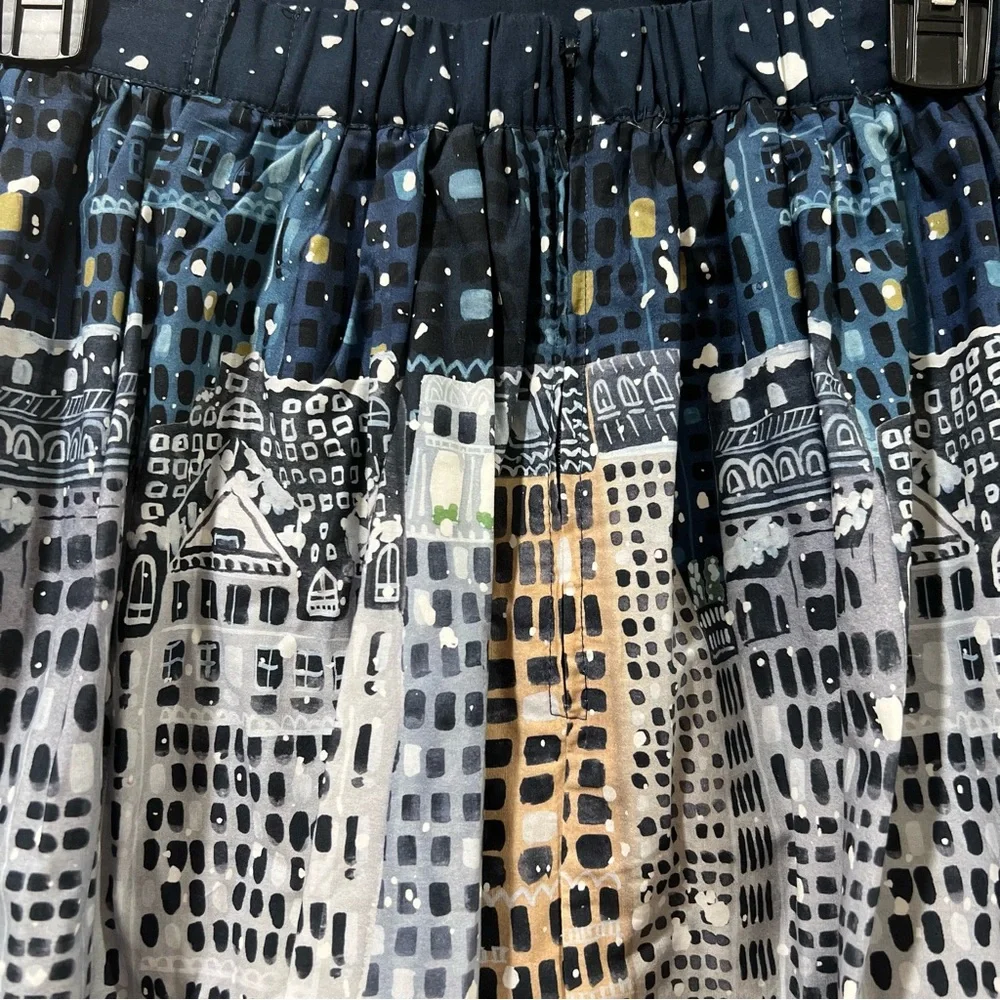 ModCloth Christmas Holiday Skirt City Lights Winter Wonderland Size XS - Picture 5 of 9